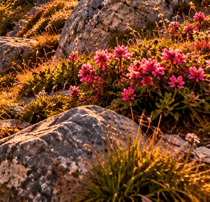 Fleurs sauvages sur la montagne